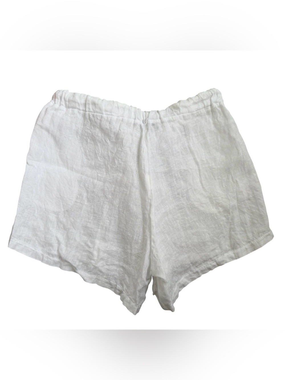 ASTRID White Linen Shorts - - Picture 3 of 7